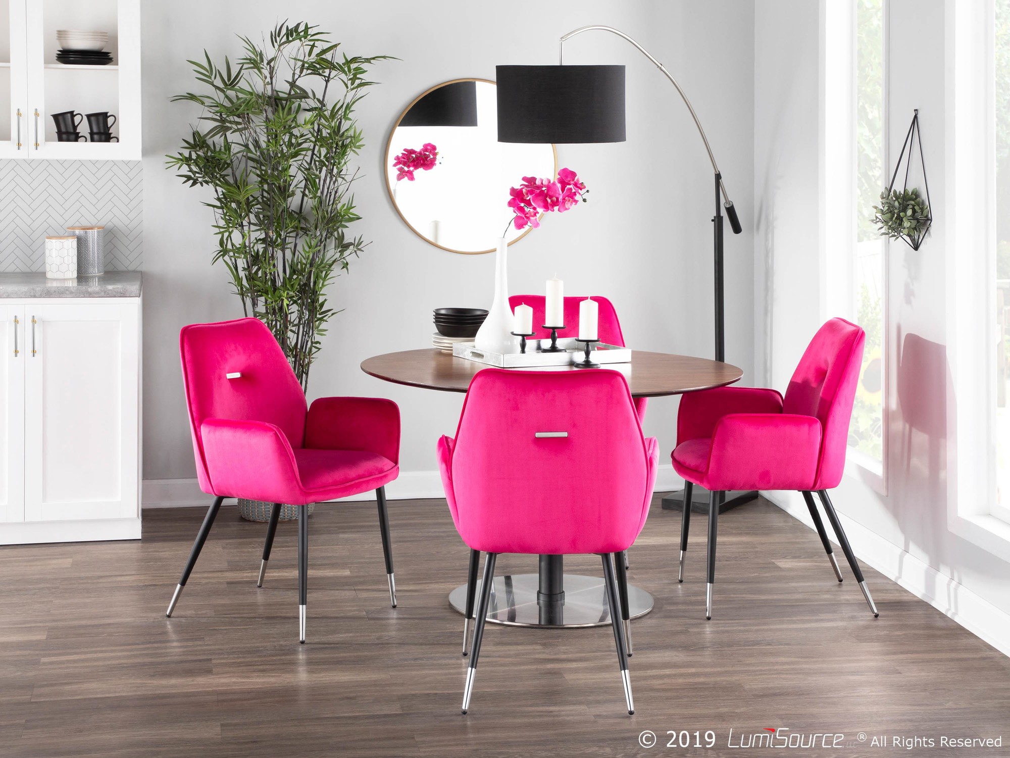 Fuschia pink store dining chairs